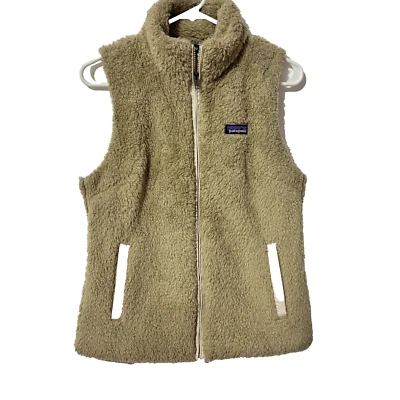 Jaqueta Patagonia Feminina Bege Lã com Zíper Toque Macio Sherpa Colete Tamanho Médio - Imagem 1 de 4