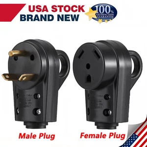RV 125V 30Amp Receptacle Male/Female Plug Power Cord End Replacement Heavy Duty - Picture 1 of 24
