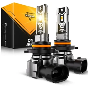 AUXBEAM 9005 HB3 LED Headlight Super Bright Bulbs Kit HIGH/LOW Beam 3000K Amber - Picture 1 of 12