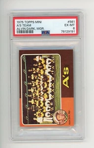 Topps Mini #561 A's Team 1975 PSA 6 EX-MT 78129191 - Imagen 1 de 2