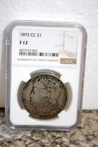 1893 CC US Morgan Dollar NGC F12 - Picture 1 of 8
