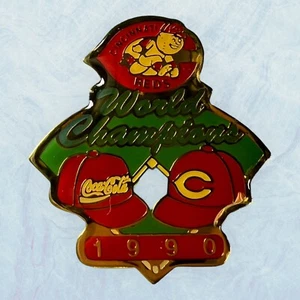 New Unused Cincinnati Reds Coca Cola World Series Champions 1990 Lapel Hat Pin - Picture 1 of 2