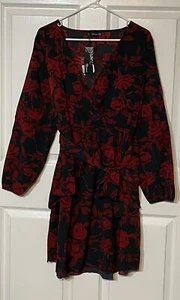 UGUEST NWT XXL Women Long Sleeve V Neck Dress Floral Mini Party Wedding Dress - Picture 1 of 9