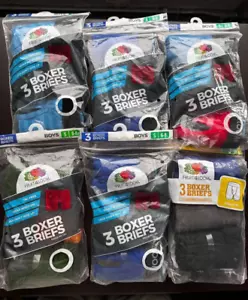 Fruit Of The Loom, Boys, S 6-8, 3 BOXER BRIEFS, Multicolor, Pack of 6 - Picture 1 of 2