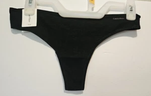 Calvin Klein Damen-Tanga-Höschen Baumwolle schwarz Large neu QD3646 - Bild 1 von 4