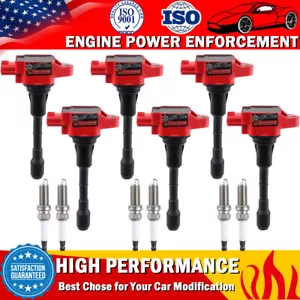 Set of 6 Iridium Spark Plug and 6 Ignition Coil Pack For Nissan Infiniti Maxima - Picture 1 of 15