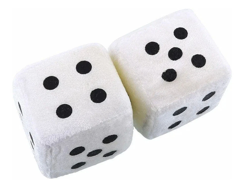 Dados Colgantes Coche Blanco Retro Divertido Fiesta Favores Cumpleaños Premios Escuela Armario Regalo Foto 1 de 1