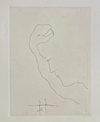 Jonas Hafner Grafik Selbst Schlange Radierung signiert - Bild 1 von 4