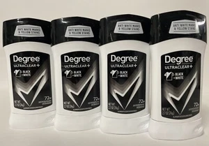 4 Pack DEGREE Men UltraClear+ Antiperspirant Deodorant Black & White 2.7oz Solid - Picture 1 of 8