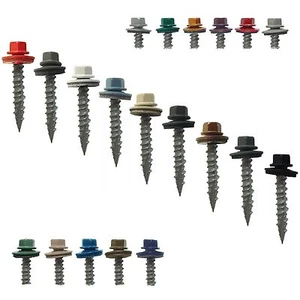 Bulk METAL ROOFING SCREWS: 1" (1000) Colored Metal Roofing Screw Siding Screw - Picture 1 of 41
