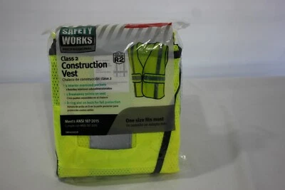 Safety Works Class 2 Reflective Tape Safety Work Vest High Visibility w/ Pockets - Image 1 of 4