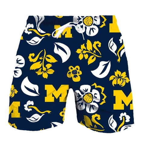 Men's University of Michigan Wolverines Swim Trunks Floral Swim Shorts Cover
