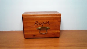 Vintage Wood Recipe Box with Drawer Montana Souvenir Kitchen Cedar Made in USA - Picture 1 of 21
