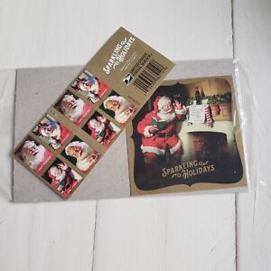 2018  Sparkling Holidays Santas Souvenir Sheet And Booklet of 20 Forever Stamps