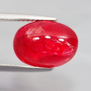 6.51 Ct Significant Oval Cab (12 x 9 mm) 100% Natural Fancy Red Brazil Rhodonite - Picture 1 of 7