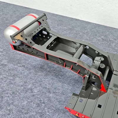 1/14 Metal Lowboy Trailer 2Axle Gooseneck for RC Excavator Loader Tractor Truck - Image 1 of 4
