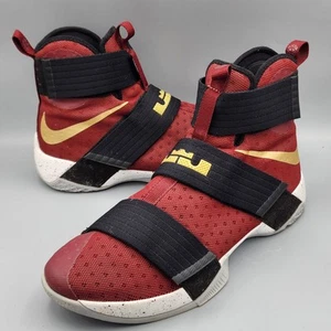 Nike LeBron Zoom Soldier 10 Miami Heat rouge or noir 2016 taille 12 DS Finals id - Photo 1/20