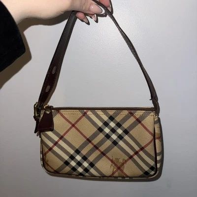 Burberry Haymarket Check Coated Canvas Pochette Bag Plaid Nova Check - Image 1 of 4
