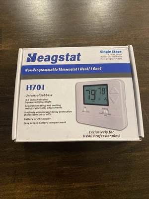 Heagstat H701 Heat/Cool Single Stage Non-Programmable Digital Thermostat LCD - Image 1 of 2