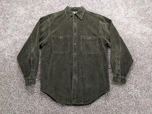 Vintage Territory Ahead Men Large Green Corduroy Chore Shacket 90s Waffle Grid - Picture 1 of 12