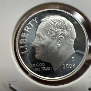 2008-S Silver Roosevelt Dimes Deep Cameo Mirror Proof - Upper Grade Range - Picture 1 of 2