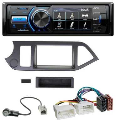 JVC Bluetooth MP3 USB DAB Autoradio für Kia Picanto ab 2011 ohne Start-Stop - Bild 1 von 4
