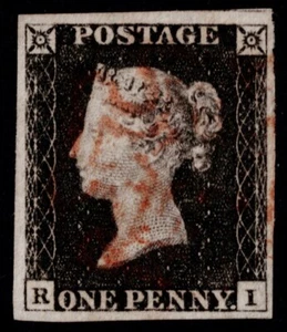 1840 1d Grey-Black Plate 3 RI 4m Light Red Maltese Cross Very Fine Cat. £500.00 - Picture 1 of 1