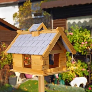 Vogelhaus Holz Vogelfutterhaus Vogelvilla Vogelhäuschen Futterstation ️ - Bild 1 von 8