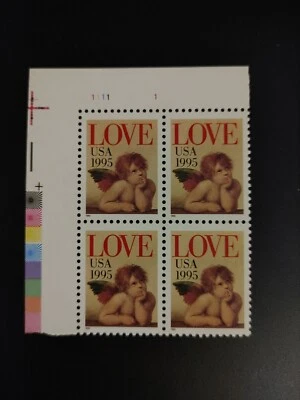 US Stamps SC #2948 1995 LOVE & CHERUB PLATE BLOCK OF 4 STAMPS MNH Free Shipping! - Image 1 of 2