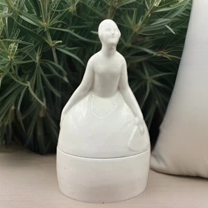 VTG Rare SUPERB LIMOGES PORCELAIN WOMAN STATUETTE POWDER BOX EARLY 20TH - Picture 1 of 20