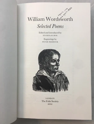 William Wordsworth Selected Poems by Nicholas Roe - Folio Society Slipcase 2002 Foto 1 de 4