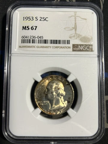 1953-S 25C Washington Quarter NGC MS67 Cover