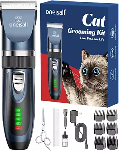 Cat Clippers for Matted Hair, Quiet Cordless Shaver, 2-Speed Grooming Kit - Picture 1 of 12