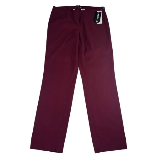 Robell Marie Maroon Purple Trousers Fleece Lined 42 Regular GB 16 Stretch BNWT