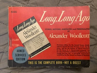WW2 Vintage Pb, Long Long Ago by Woollcott, Armed Service Ed G186, 1944, VG - Imagem 1 de 4