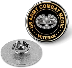Silber US Army Combat Medic Veteran Anstecknadel Veteran Tie Suit Shirt Pinback - Bild 1 von 3