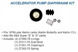 KIT DE DIAFRAGMA DE BOMBA ACELERADORA HARLEY Keihin 76-UP XL FL FX también S & S CARBS - Imagen 1 de 1