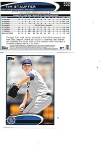 Tim Stauffer 2012 Topps Baseball Card #532 San Diego Padres 2 card lot - Picture 1 of 1