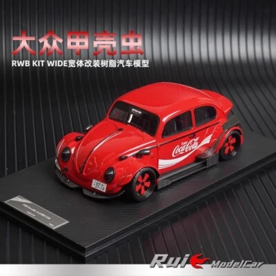 MYC 1:18 Volkswagen Beetle Coca-Cola Painting RWB Kit Wide Resin Car Model - Image 1 of 4