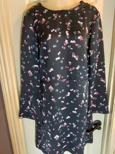 Banana Republic Dress Blue Floral Tie Open Back Bell Sleeves Sz 6 Bust 36 Length - Picture 1 of 9