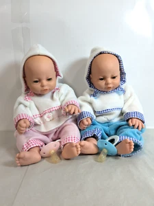 Muñeca bebé gemelos niña y niño vinilo 35cm coleccionista de muñecas F14 - Imagen 1 de 5