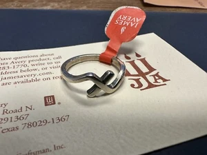 Sterling Silver James Avery Script Initial X RING Size 7. - I3505 - Picture 1 of 5