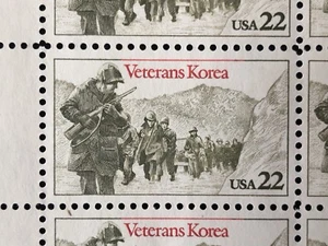 Vintage 1985 USPS Block of 20 Korea War Veteran Stamps Scott 2152 Mr Zip 22c MNH - Picture 1 of 4