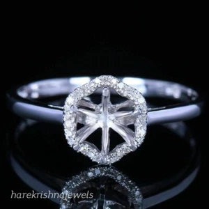 Laborgefertigter Diamant-Ehering 2 kt Rundschliff halbmontiert 14 K Weißgold-Finish - Bild 1 von 7