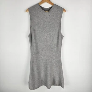 Witchery Dress Womens Size Large Grey Knit Sleeveless Ribbed Mock Neck Casual - Picture 1 of 8