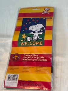 Peanuts Snoopy & Woodstock Welcome Fall Large Yard Flag 28X40 New - Picture 1 of 4
