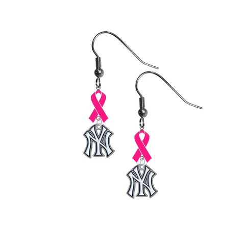 MLB Breast Cancer Awareness Hot Pink Ribbon Earrings Mothers Day PICK TEAM Cover