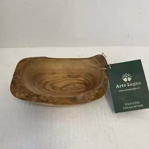 Arte Legno Beautiful Olive Wood Dipping Bowl NWT Made In Italy 6” X 4” - Picture 1 of 4