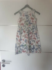 H&M Kinderkleid ohne Ärmel ärmellos weiß Schmetterlinge Gr. 122 128 Mädchenkleid