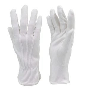 100% Premium White Cotton Marching Band Parade Formal dress gloves - Picture 1 of 12